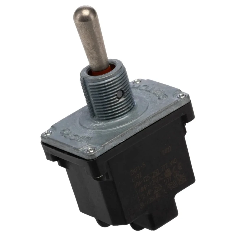 Honeywell Technologies Toggle Switch, Panel Mount, On-Off-On, DPDT, Screw Terminal, 10A, 277 V ac, IP67/IP68, NT 2NT1-5