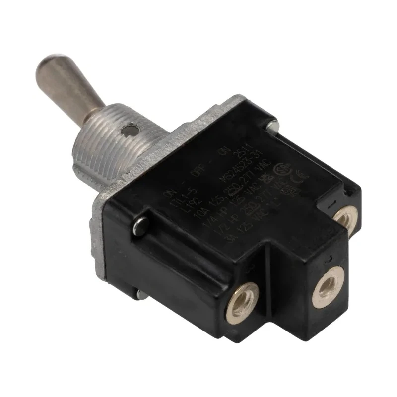 Honeywell Technologies Toggle Switch, Bushing Mount, On-Off-On, SPDT, Screw Terminal, 10A, 277V AC 1TL1-5