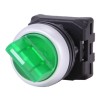 RS Pro 3 Position Illuminated Selector Switch Head, 22 mm Cutout, Green Handle, Spring Return, IP65 188-1163
