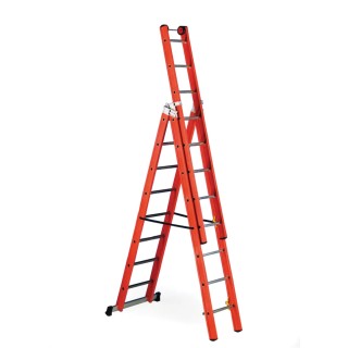 TUBESCA Fibreglass Step Ladder 8 Rungs, 2.3m Platform Height, 5.47m Open Length 187-4980