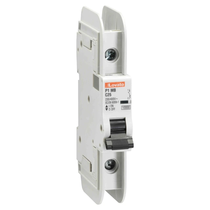 Lovato Electric Miniature Circuit Breaker 1-Pole 2A Type C 400V AC 60V DC 10kA Breaking Capacity P1MB