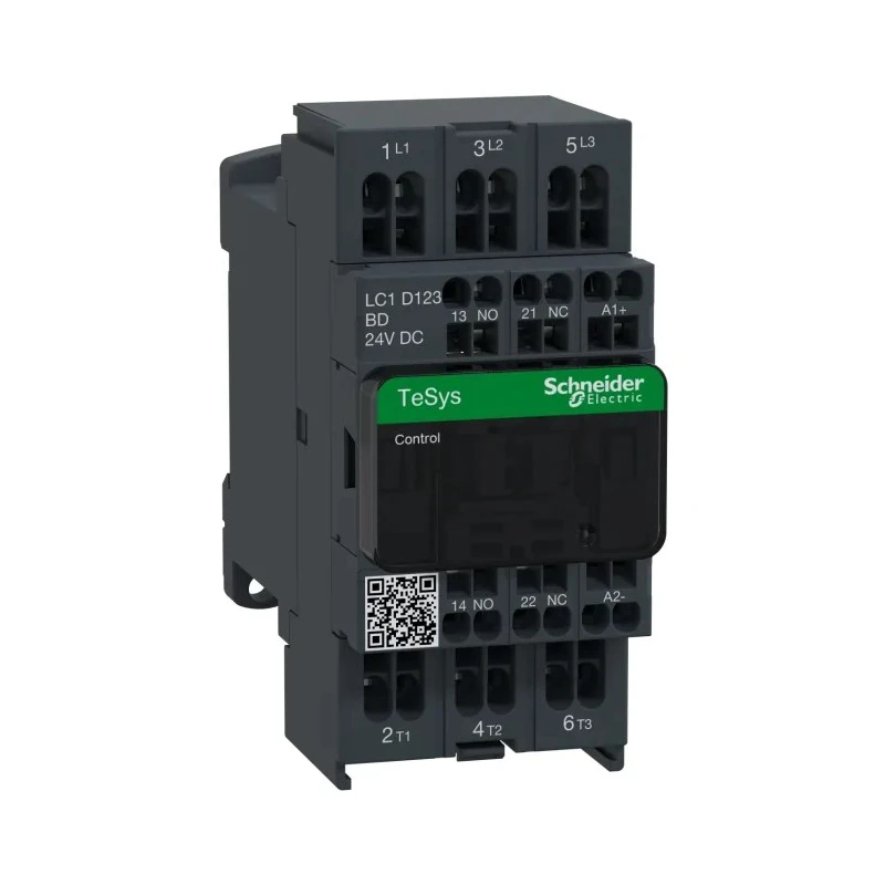 Schneider Electric TeSys D Contactor, 24V DC Coil, 3-Pole, 12A, 7.5 kW, 3 NO, 690V DC, 300V AC LC1D123BD