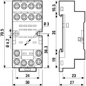 Finder Relay Socket 14 Contacts 250V AC 10A DIN Rail Mount Compatible with 55.34 Series Relay 94.74SMA