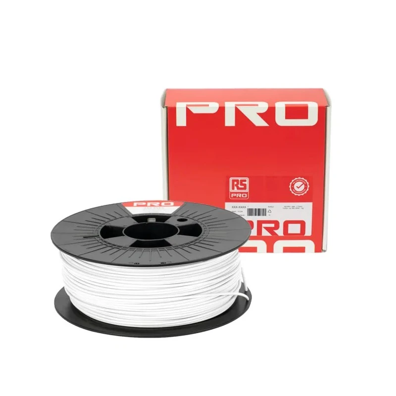 RS PRO 2.85 mm White PET-G 3D Printer Filament, 1 kg, FDM Printing Technology, Maximum Temperature 240°C 190-1962