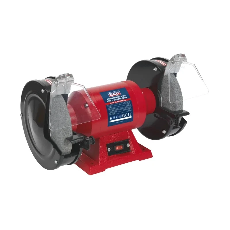 Jack Sealey Bench Grinder 200 mm Wheel Diameter 230V 560W Induction Motor BG200XL