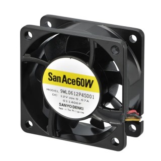 Sanyo Denki 9WL Series Axial Fan, 12V DC, 4.68W, 65.9 m³/h Air Flow, 390mA Max, IP68, 60mm x 60mm x 25mm IP68