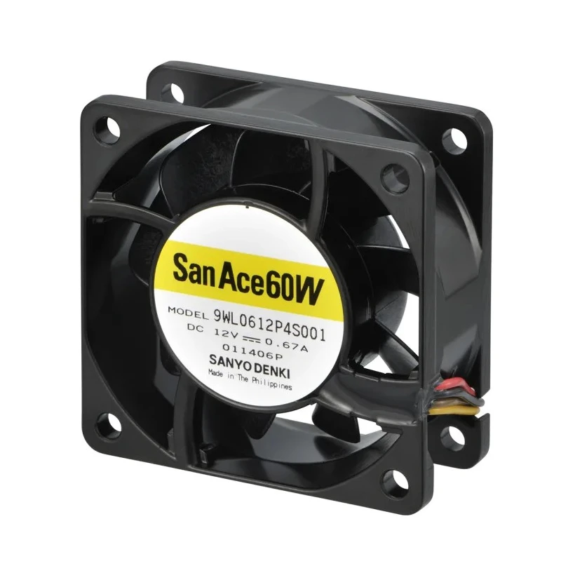 Sanyo Denki 9WL Series Axial Fan, 12V DC, 4.68W, 65.9 m³/h Air Flow, 390mA Max, IP68, 60mm x 60mm x 25mm IP68