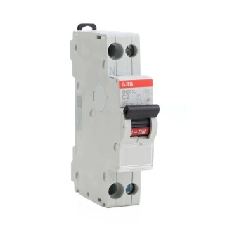 ABB Miniature Circuit Breaker 1-Pole 2A Type C 230V AC 4.5 kA Breaking Capacity 2CSS245102R0024 SN201 L C2-L