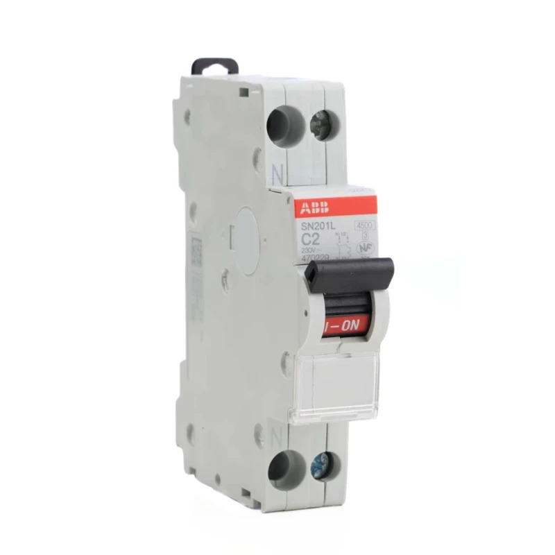ABB Miniature Circuit Breaker 1-Pole 2A Type C 230V AC 4.5 kA Breaking Capacity 2CSS245102R0024 SN201 L C2-L