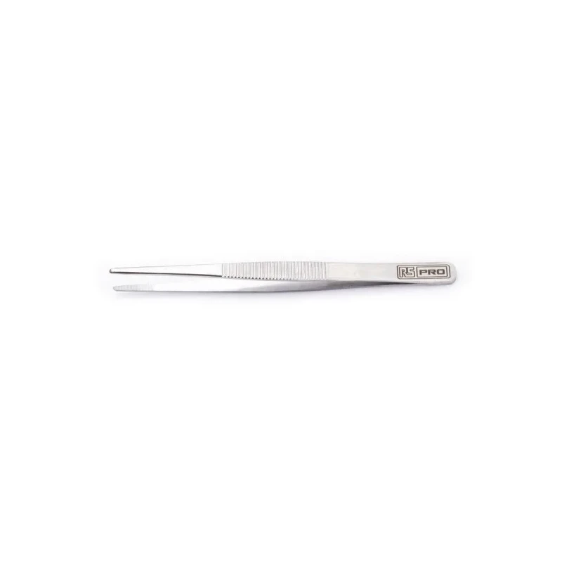 RS PRO Stainless Steel Rounded Tweezer 120mm Precision Handling 192-3654