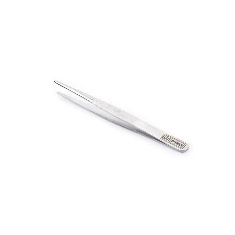 RS PRO Stainless Steel Rounded Tweezer 120mm Precision Handling 192-3654