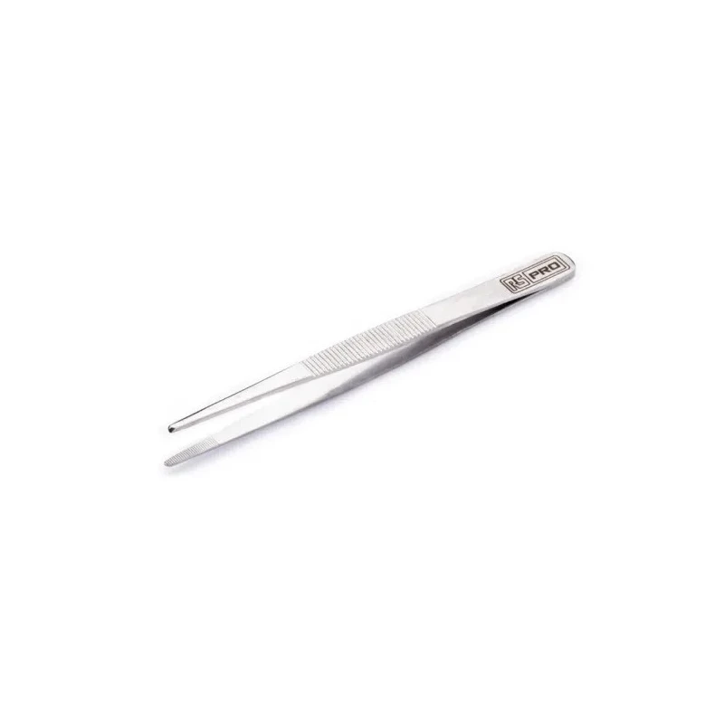 RS PRO Stainless Steel Rounded Tweezer 120mm Precision Handling 192-3654