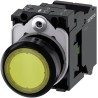 Siemens SIRIUS ACT 3SU11 Series Illuminated Push Button Complete Unit, Plate Mount, 22 mm Cutout, Yellow 3SU1102-0AB30-3BA0