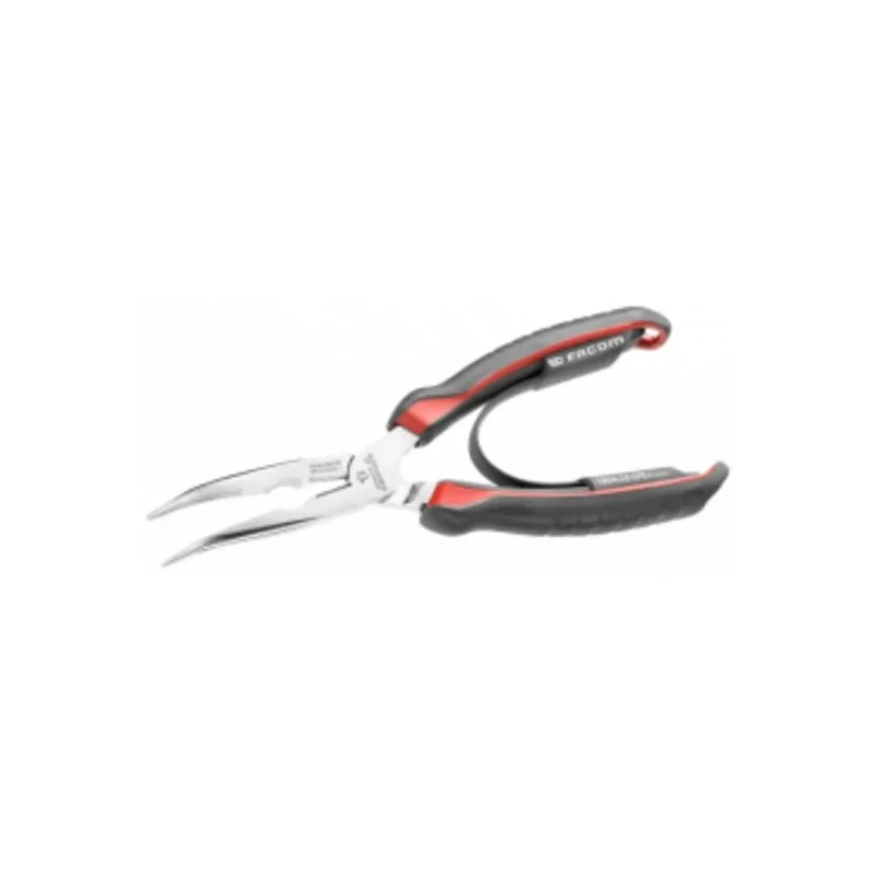 Facom Carbon Steel Round Nose Plier, 200mm Overall Length, 20mm Jaw, Ergonomic Bi-Material Grip, Chrome Finish 185A.20CPE