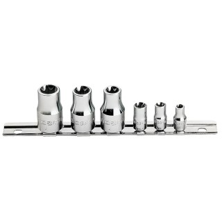 Facom 6-Piece 1/2 in, 1/4 in Standard Socket Set RSX.J6