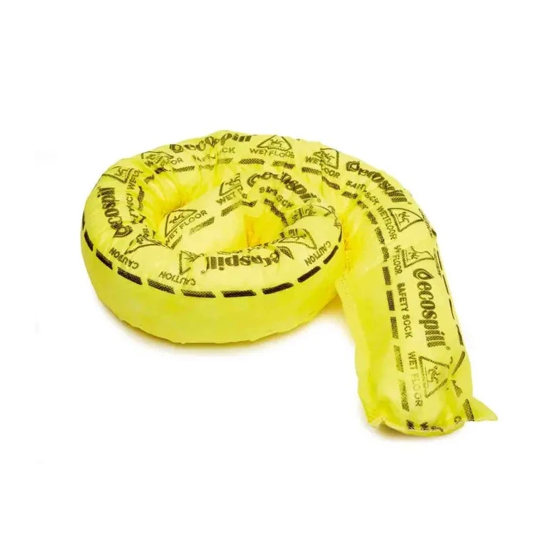 Ecospill Ltd Spill Absorbent Ecosoak Sock Chemical Use 50L Capacity Yellow 1.2m Length C0530712