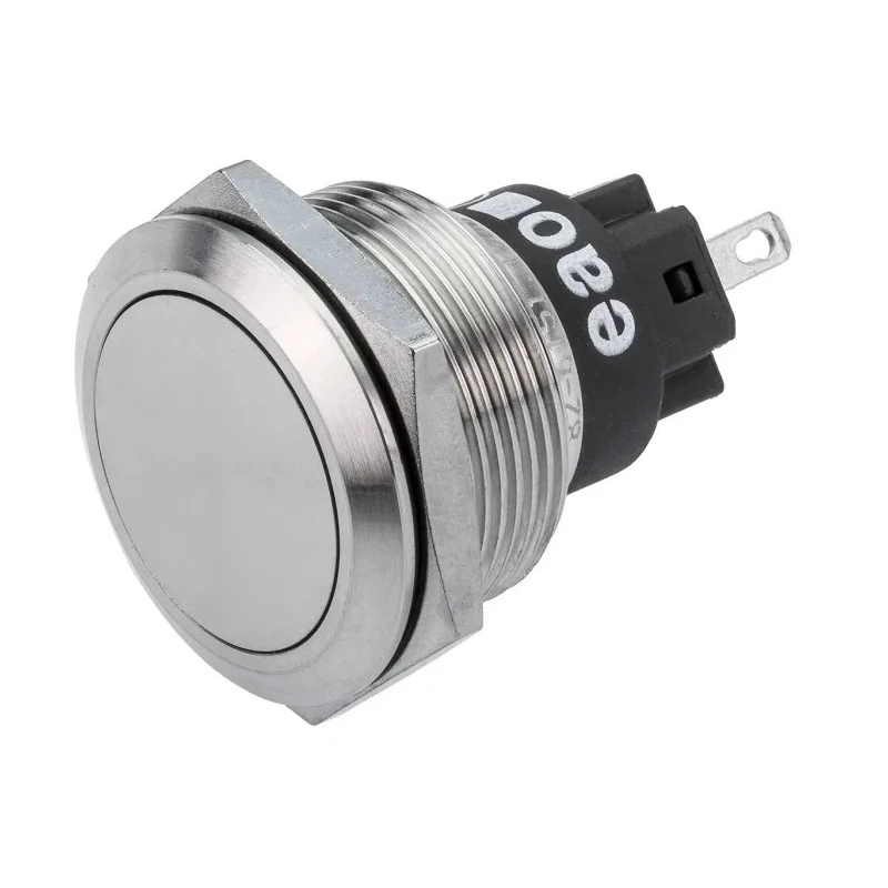 EAO 82 Series Silver Momentary Push Button Switch, Panel Mount, 22.3 mm Cutout, SPDT, IP65 IP67, 240V DC 36V AC 82-6651.1000