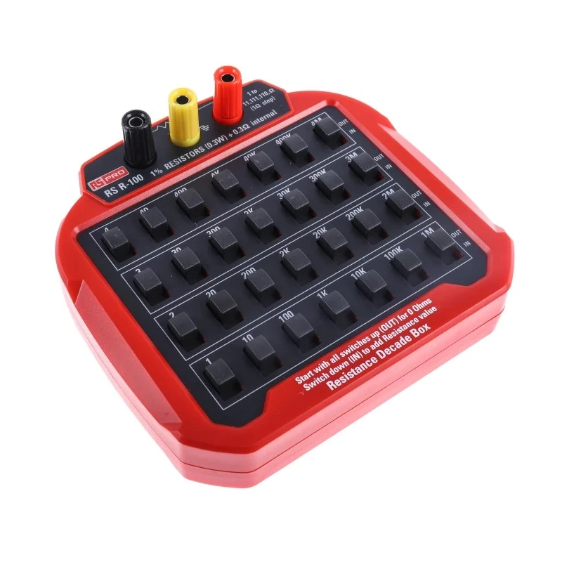 RS PRO Resistance Decade Box 7 Decade 1Ω to 11 MΩ 0.3W ±1%+0.3Ω Accuracy Model 193-8686