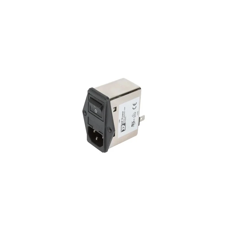 XP Power IEC Filter 264V AC 4A Screw Mount 2 Pole Switch 1 Fuse Faston Termination FGSMA04BFR