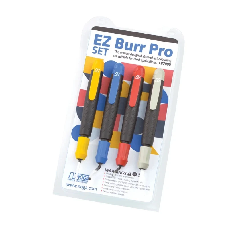 Noga EZ Burr Pro Series Deburring Tool Kit with High Speed Steel Blades, 228mm Overall Length EB7000