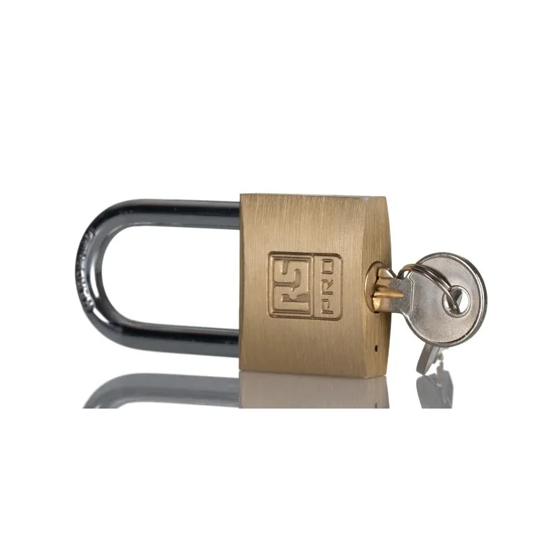 RS PRO Brass Anti-Pick Padlock with 6 mm Hardened Steel Shackle, 40 mm Body, Keyed Alike 195-8246