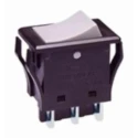 NKK Switches DPST On-On On-On Grey Polyamide Panel Mount Rocker Switch JWM22RHA