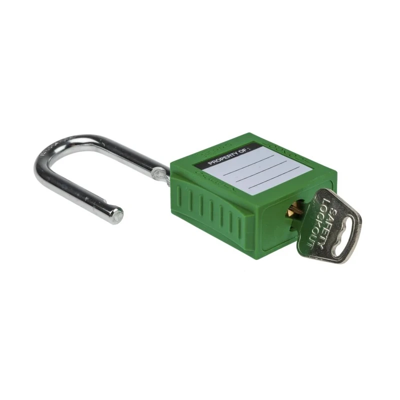 RS PRO Green 1-Lock Safety Lockout Nylon and Steel Shackle Diameter 6.35 mm Model 196-3754