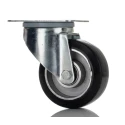 RS PRO Swivel Castor with Rubber Wheel, 150 kg Load Capacity, 100 mm Diameter, Aluminium Hub, Ball Bearing 196-4999