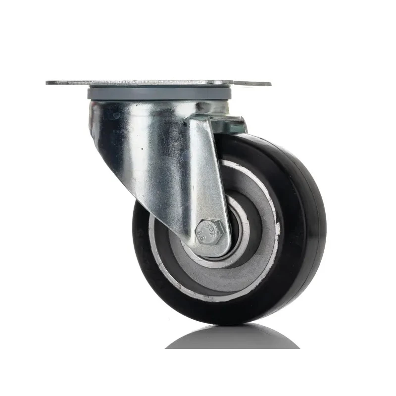 RS PRO Swivel Castor with Rubber Wheel, 150 kg Load Capacity, 100 mm Diameter, Aluminium Hub, Ball Bearing 196-4999