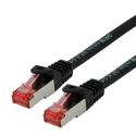 Roline Cat6 Shielded Screened Ethernet Cable 8 Core, Black, 2 m, Low Smoke Zero Halogen 