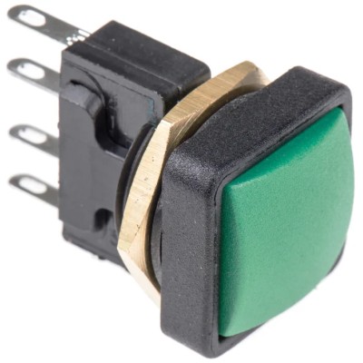 ITW Switches 49-59 Series Momentary Panel Push Button Switch, 16 mm Cutout, SPDT, IP67, 10 A, 250 V AC 49-59223