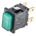 Arcolectric (Bulgin) Ltd 8300 Series Illuminated Latching Push Button Switch, Panel Mount, DPDT, 250V AC, 16A H8353ABNAB