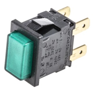 Arcolectric (Bulgin) Ltd 8300 Series Illuminated Latching Push Button Switch, Panel Mount, DPDT, 250V AC, 16A H8353ABNAB