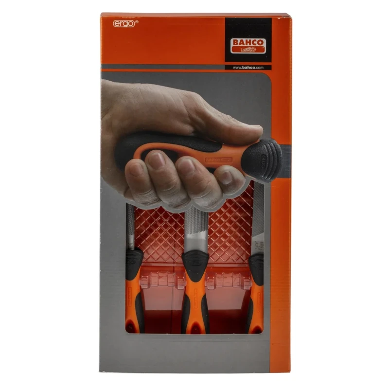 Bahco Engineers File Set 3 Piece Round Handle Included 250 mm Length Second Cut 1-473-10-2-2