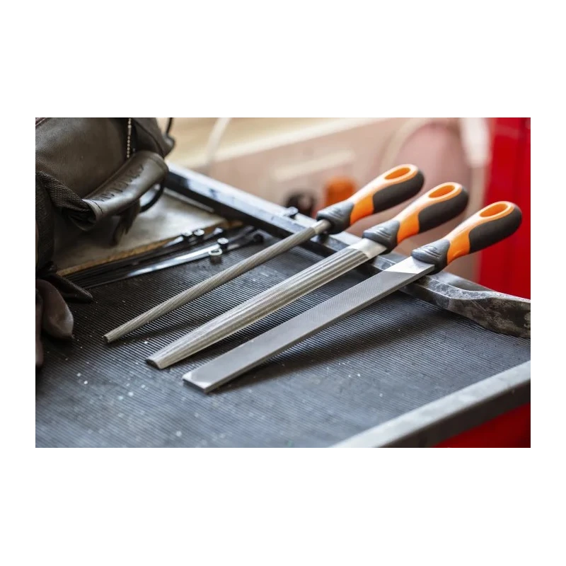 Bahco Engineers File Set 3 Piece Round Handle Included 250 mm Length Second Cut 1-473-10-2-2