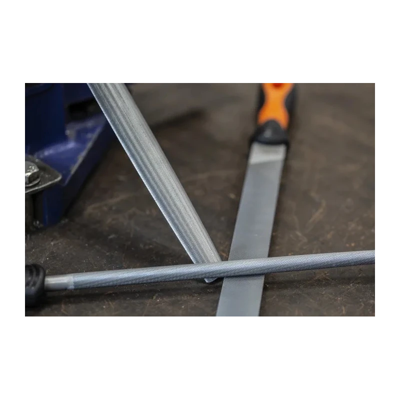 Bahco Engineers File Set 3 Piece Round Handle Included 250 mm Length Second Cut 1-473-10-2-2