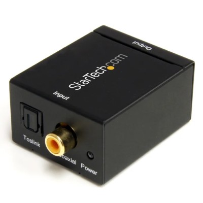 StarTech.com Digital Audio Converter SPDIF2AA, 24-bit S/PDIF Input, Coaxial and Toslink Optical to RCA Stereo Output SPDIF2AA
