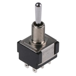 KNITTER-SWITCH Toggle Switch Panel Mount On-Off-On DPDT 4A Chrome Plated Actuator MTA 206 P