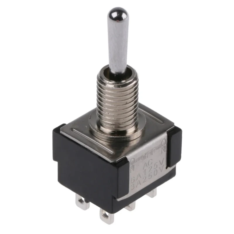 KNITTER-SWITCH Toggle Switch Panel Mount On-Off-On DPDT 4A Chrome Plated Actuator MTA 206 P