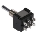 KNITTER-SWITCH Toggle Switch Panel Mount On-Off-On DPDT 4A Chrome Plated Actuator MTA 206 P