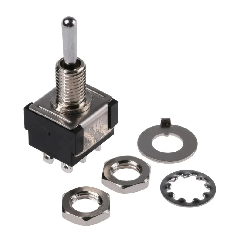 KNITTER-SWITCH Toggle Switch Panel Mount On-Off-On DPDT 4A Chrome Plated Actuator MTA 206 P
