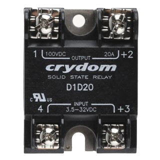Crydom Solid State Relay Panel Mount 20 A Load 100 V Load 32V Control D1D20