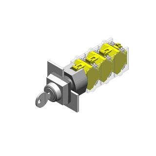 EAO 2-Position Latching IP65 Square Bezel Key Switch with 90° Key Index Angle 