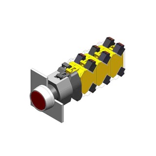 EAO 04 Series Red Momentary Raised Mushroom Push Button Head, 22.5mm Cutout, IP65 704.032.2
