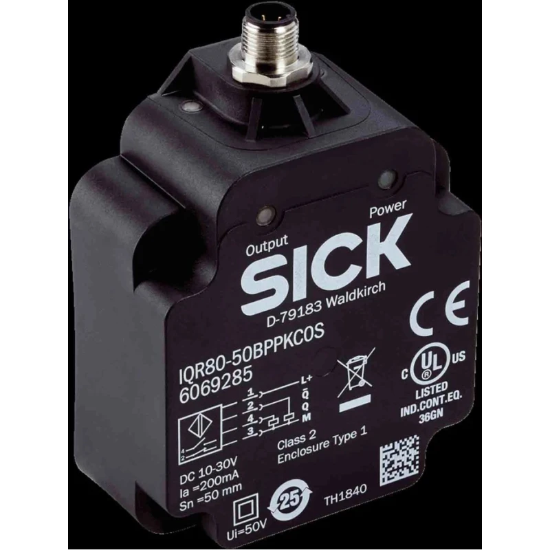 SICK Block Inductive Proximity Sensor M12 PNP 30 V dc 200mA 50mm Detection IQR80-50BPPKC0S