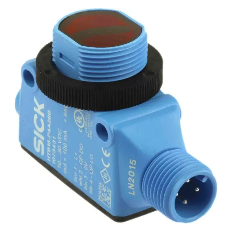 SICK Background Suppression Photoelectric Sensor 300 mm, PNP Output, IP67 IP69K, 30V DC, 0.5ms Response Time HTB18-P4A2BB