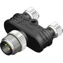 RS PRO Straight Connector 1 M12 Male 2 M8 Female with IP67 Protection, 60V, 4A Current Rating 201-7235