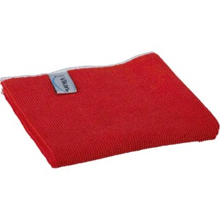 Vikan Basic Microfibre Cloth Red Microfibre Cloths for General Cleaning, Dry/Wet Use, Box of 5 Per Pack, 320 x 320 mm 691134