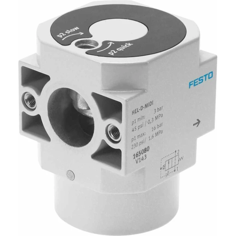 Festo Manual Pneumatic Manual Control Valve G 3/8, Aluminium Body, 16 bar Max Pressure HEL-D-MINI