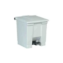 Rubbermaid Commercial Products Legacy Step-On Plastic Waste Bin 30L White Pedal FG614300WHT